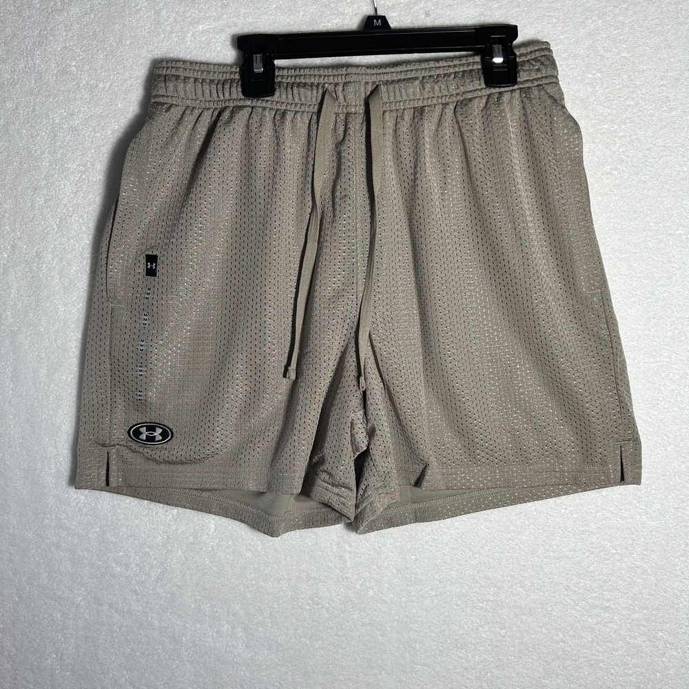Under Armour Mens Size M Icon Brown Mesh Basketball Shorts